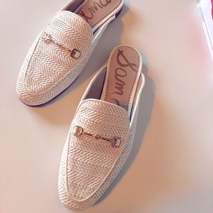 Sam Edelman White Slip on Mules